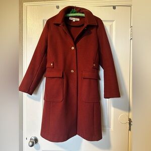 Kenneth Cole New York Women's Burgundy Pea Coat - Sz L